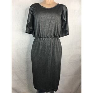 London Times Cape Sleeve Dress Mottled Gray Women's Size 8